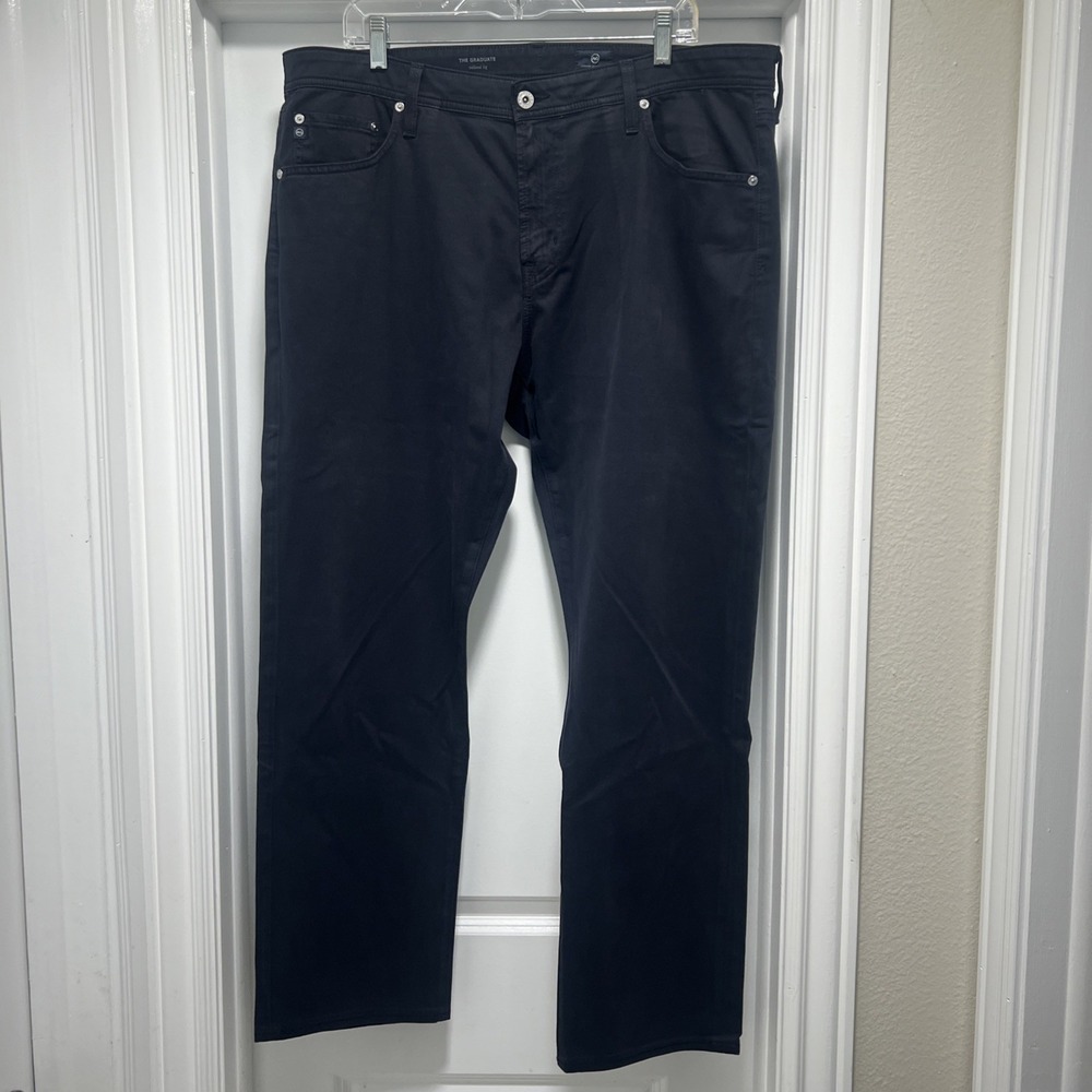 AG Adriano Goldschmied The Graduate Tailored Leg Black Pants 38 X 31
